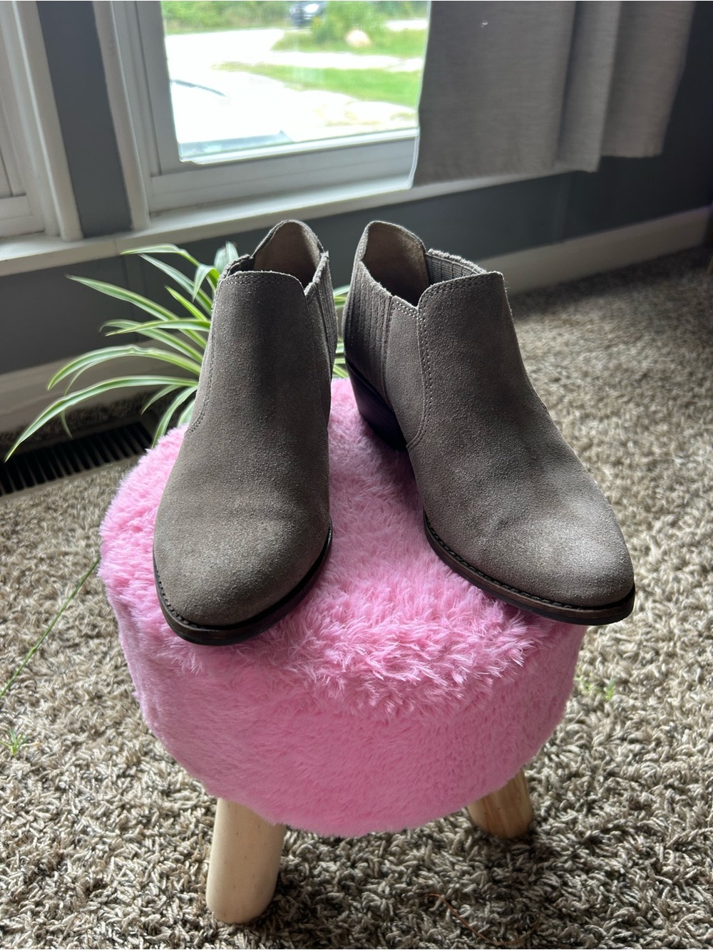Lucky Brand Gray Suede Ankle Booties